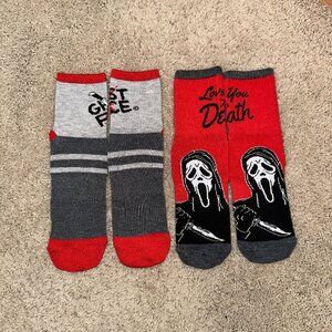 Ghostface Men's Quarter Crew Ankle Socks, 2 Pairs, Shoe Sizes 8-12 NWT